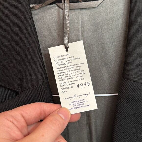 Gurjot New York Black Wool One Button Blazer Women’s US 10 - Picture 5 of 8
